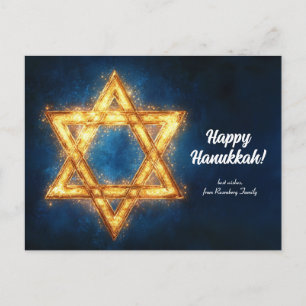 Carte Postale Texte personnalisé Happy Hanoukka ✡️, Star of Davi