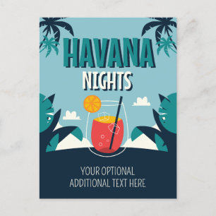 Carte Postale Texte personnalisé "Havana Nights"