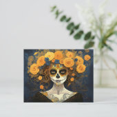 Carte Postale Texte personnalisé 💀  La Calavera Catrina avec de (Debout devant)