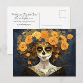 Carte Postale Texte personnalisé 💀  La Calavera Catrina avec de (Devant / Derrière)