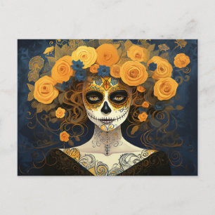 Carte Postale Texte personnalisé 💀 La Calavera Catrina avec fle
