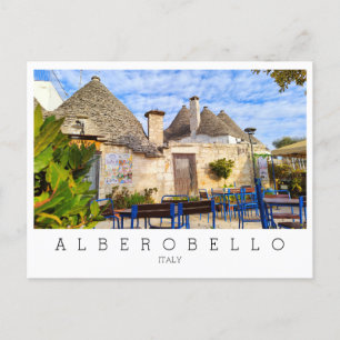 Carte Postale Texte personnalisé, maisons trulli, Alberobello, P