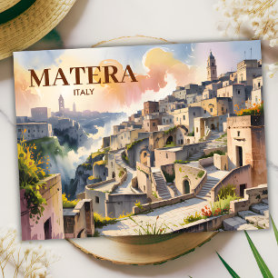 Carte Postale Texte personnalisé Matera Italie Voyage Sassi di M