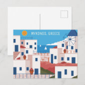 Carte Postale Texte personnalisé Mykonos Grèce (Devant / Derrière)
