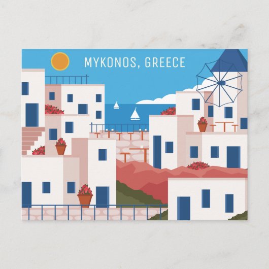 Carte Postale Texte personnalisé Mykonos Grèce (Devant)