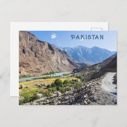 Carte Postale Texte personnalisé Pakistan (Devant / Derrière)