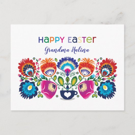 Carte Postale Texte personnalisé Pâques Folklore, (Devant)