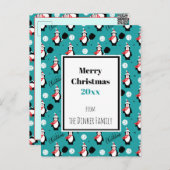 Carte Postale 🐧 texte personnalisé 🐧 Pickleball Joyeux Noël 🎁 (Devant / Derrière)