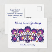 Carte Postale Texte personnalisé Purple Pâques Folklore (Devant / Derrière)