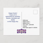 Carte Postale Texte personnalisé Purple Pâques Folklore (Dos)