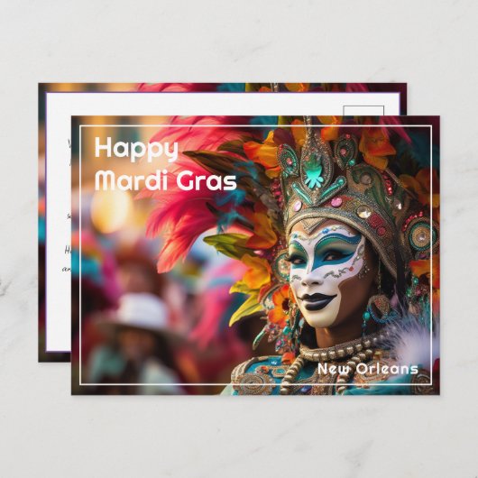 Carte Postale Texte Personnalisé Royal Regalia : Mardi Gras Extr (Devant / Derrière)