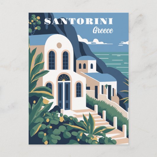Carte Postale Texte personnalisé Santorin Grèce (Devant)