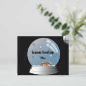 Carte Postale Texte personnalisé SnowGlobe illustré (Debout devant)