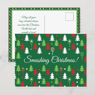 Carte Postale Texte personnalisé 💚 💔 🤍 tennis Noël