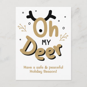 Carte postale texte personnalisée "Oh My Deer"