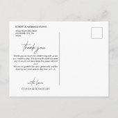 Carte Postale Texte superposé de la typographie | MERCI MARIAGE (Dos)