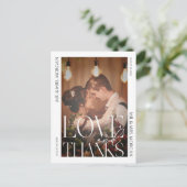 Carte Postale Texte superposé de la typographie | MERCI MARIAGE (Debout devant)