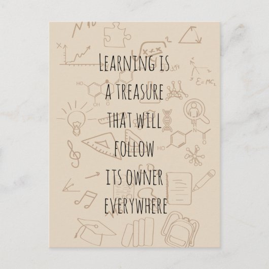 Carte Postale texte sur un arrière - plan scolaire (Devant)