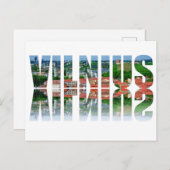 Carte Postale Texte Vilnius avec réflexion (Devant / Derrière)