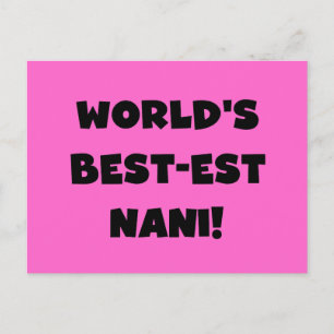 Carte Postale Textes noirs Meilleurs T-shirts et Cadeaux Nani du