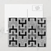 Carte Postale Textile de boue africain avec Motifs géométriques (Devant / Derrière)