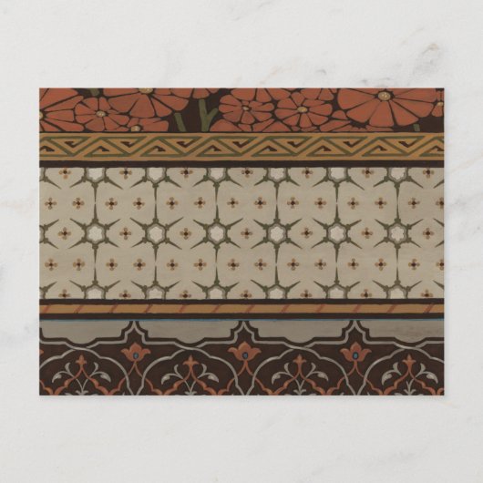 Carte Postale Textile d'origine avec Motifs décoratifs (Devant)