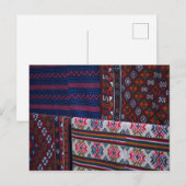 Carte Postale Textiles colorés du Bhoutan (Devant / Derrière)