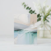 Carte Postale Texture Abstrait Turquoise Blanc (Debout devant)