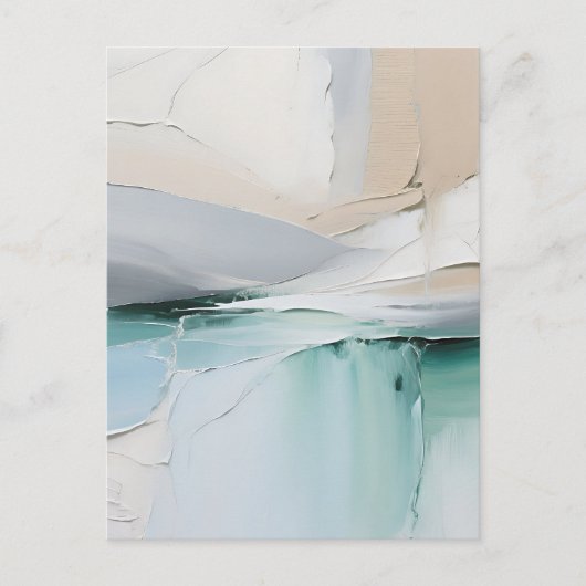 Carte Postale Texture Abstrait Turquoise Blanc (Devant)