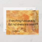 Carte Postale Texture Abstraite, tout a une citation de beauté. (Devant / Derrière)