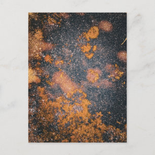 Carte Postale Texture altérée orange et noir de près