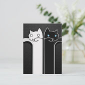 Carte Postale Texture Chats Noir Blanc (Debout devant)