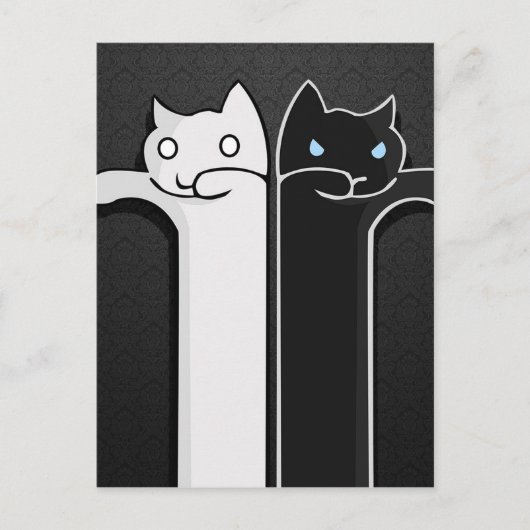 Carte Postale Texture Chats Noir Blanc (Devant)