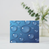 Carte Postale Texture de goutte d'eau bleue (Debout devant)