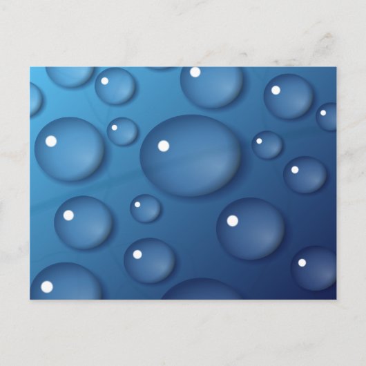 Carte Postale Texture de goutte d'eau bleue (Devant)