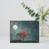 Carte Postale texture de l'arbre rose de la lune de minuit (Debout devant)