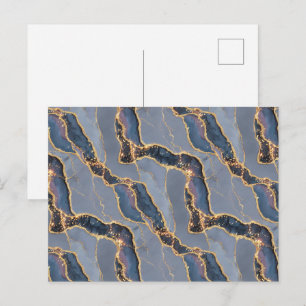 Carte Postale Texture de marbre gris foncé de luxe avec veines d