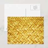 Carte Postale Texture de paille tissée jaune (Devant / Derrière)