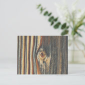 Carte Postale Texture du noeud de grain de bois cool (Debout devant)