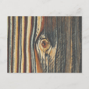 Carte Postale Texture du noeud de grain de bois cool