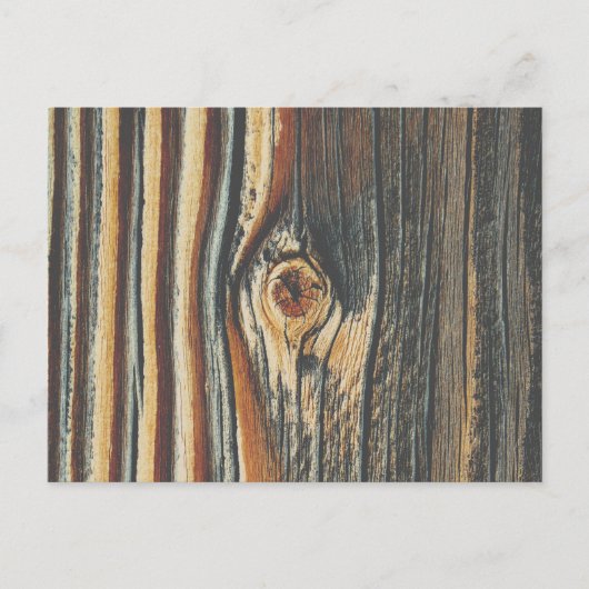 Carte Postale Texture du noeud de grain de bois cool (Devant)