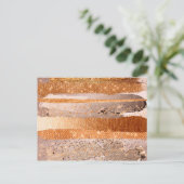 Carte Postale Texture glamour de Copper Gold Strokes (Debout devant)