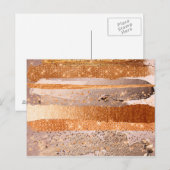 Carte Postale Texture glamour de Copper Gold Strokes (Devant / Derrière)