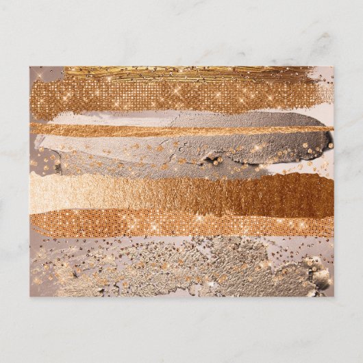 Carte Postale Texture glamour de Copper Gold Strokes (Devant)