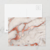 Carte Postale Texture rose en marbre d'or (Devant / Derrière)