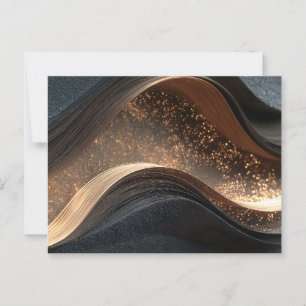 Carte Postale Texture vague Abstraite avec étincelles dorées