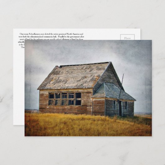 Carte postale texturée vintage de l'école (Devant / Derrière)