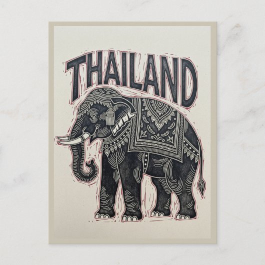 Carte Postale Thaïlande - Bloc d'éléphants (Devant)