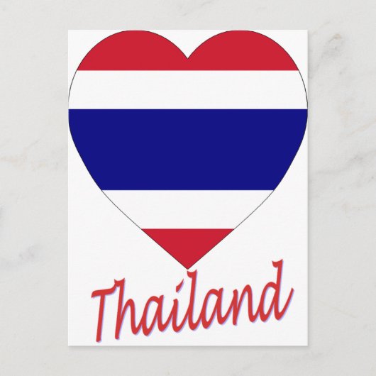 Carte Postale Thailande - Coeur du drapeau (Devant)