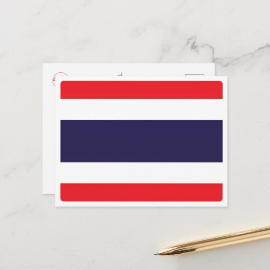 Carte Postale Thaïlande - Drapeau - (Devant/Arrière en situation)